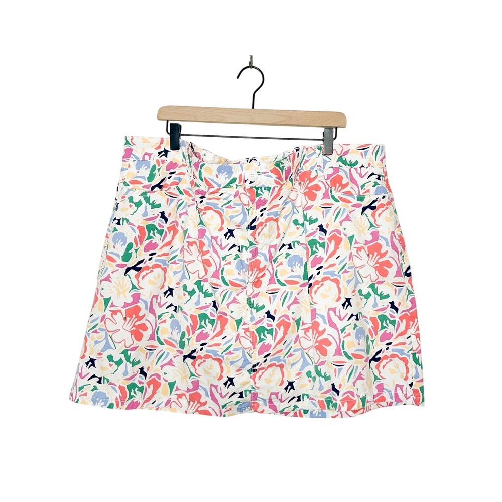 St. Johns Bay Colorful Floral Print Casual Skort Plus Size 20W
